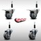 Service Caster 3'' SS Thermoplastic Rubber Swivel 7/8'' Expanding Stem Caster Set 2 Total Lock Brakes, 4PK SCC-SSEXTTL20S314-TPRB-2-S-2-78 - alternate 2